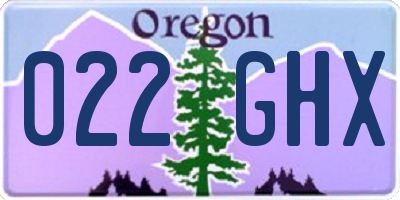 OR license plate 022GHX