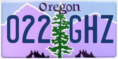 OR license plate 022GHZ
