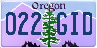 OR license plate 022GID