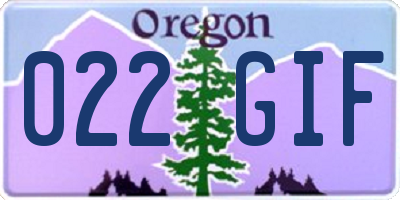 OR license plate 022GIF