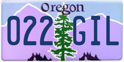 OR license plate 022GIL