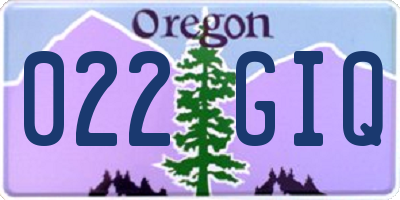 OR license plate 022GIQ