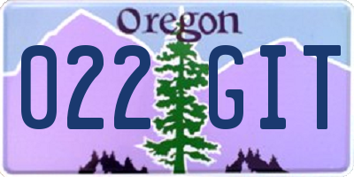 OR license plate 022GIT