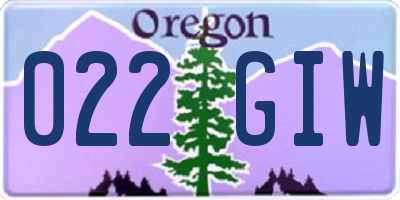 OR license plate 022GIW