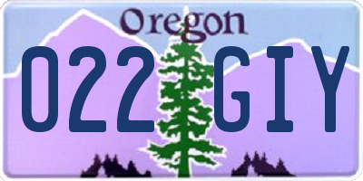 OR license plate 022GIY