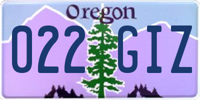OR license plate 022GIZ