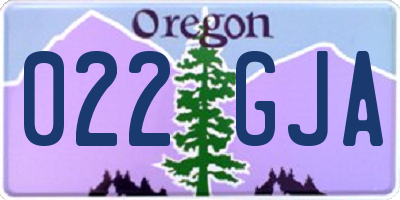 OR license plate 022GJA