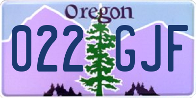 OR license plate 022GJF