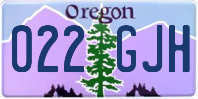 OR license plate 022GJH