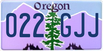 OR license plate 022GJJ