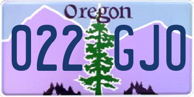 OR license plate 022GJO