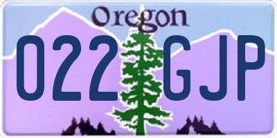 OR license plate 022GJP