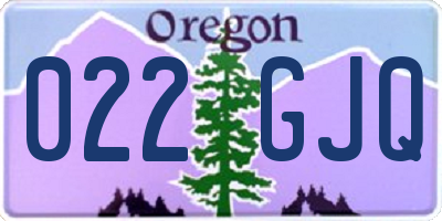 OR license plate 022GJQ