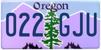 OR license plate 022GJU