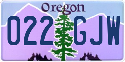 OR license plate 022GJW