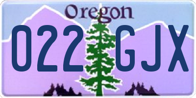 OR license plate 022GJX