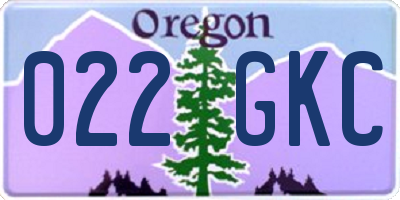 OR license plate 022GKC