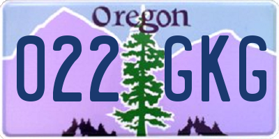 OR license plate 022GKG