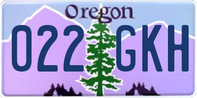 OR license plate 022GKH