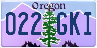 OR license plate 022GKI