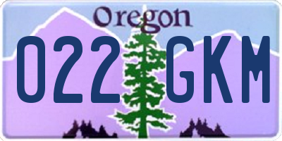 OR license plate 022GKM