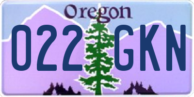 OR license plate 022GKN