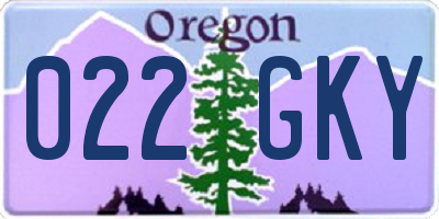 OR license plate 022GKY