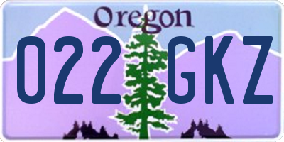 OR license plate 022GKZ