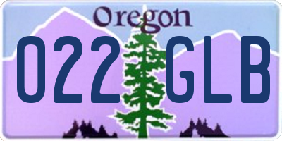 OR license plate 022GLB