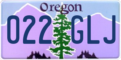 OR license plate 022GLJ