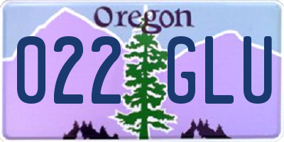OR license plate 022GLU