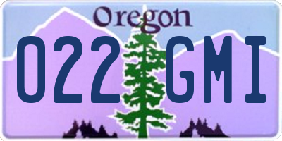 OR license plate 022GMI