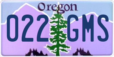 OR license plate 022GMS