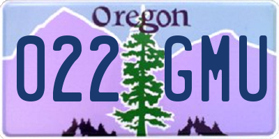 OR license plate 022GMU