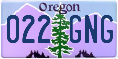 OR license plate 022GNG