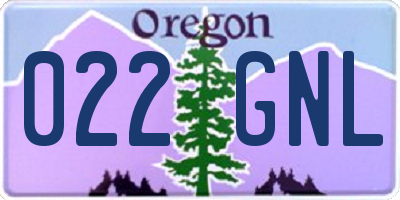 OR license plate 022GNL