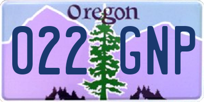 OR license plate 022GNP