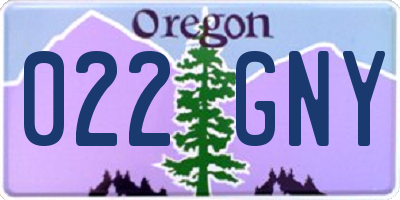 OR license plate 022GNY