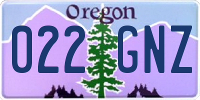 OR license plate 022GNZ