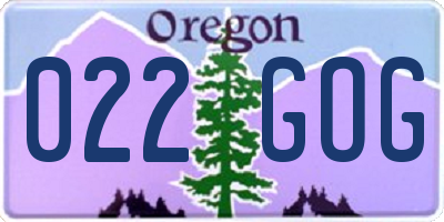 OR license plate 022GOG