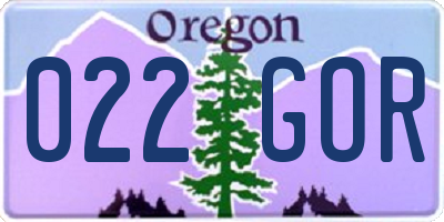 OR license plate 022GOR