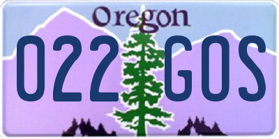 OR license plate 022GOS