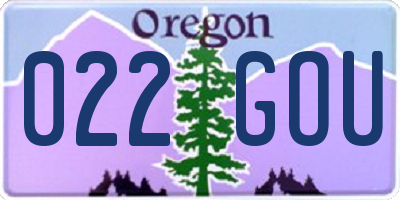 OR license plate 022GOU