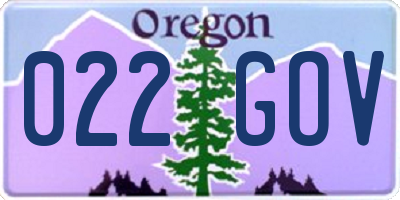 OR license plate 022GOV