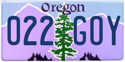 OR license plate 022GOY