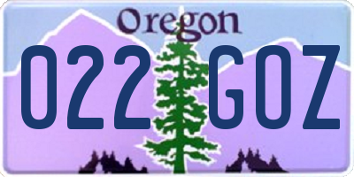 OR license plate 022GOZ