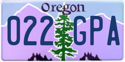 OR license plate 022GPA