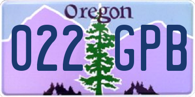 OR license plate 022GPB