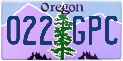 OR license plate 022GPC