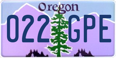 OR license plate 022GPE